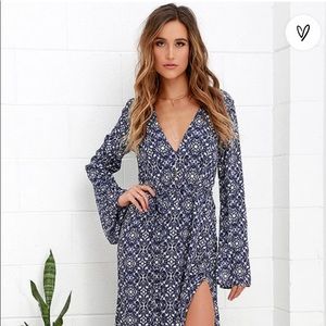 Lulu’s Mandala Daydream Blue Print Maxi Dress